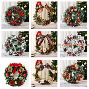Guirlandes <span class=keywords><strong>de</strong></span> porte en <span class=keywords><strong>couronne</strong></span> <span class=keywords><strong>de</strong></span> noël, ornement, décor joyeux noël, pendentifs suspendus pour fenêtre <span class=keywords><strong>de</strong></span> maison, nouvel-an, <span class=keywords><strong>2022</strong></span>, prix d'usine - Product Image 4