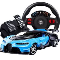 Coche de Control Remoto con Volante en Forma de Caja de Regalo Grande, Escala 1:16, Recargable, Cuatro Direcciones, Alta Velocidad, Sensor de Gravedad, Juguete Eléctrico