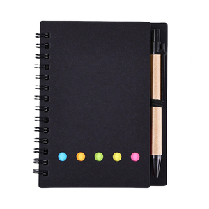 Khuyến mại máy tính xách tay màu đen với chủ bút lót trang Kraft Giấy bìa máy tính xách tay tùy chỉnh máy tính xách tay xoắn ốc - Product Image 1