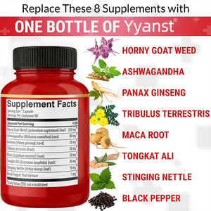 Complément énergétique en capsules à base de racine de maca et de plante de chèvre cornée, avec antioxydants et soutien immunitaire pour hommes - Personnalisable - Product Image 2