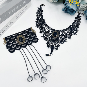 Collar Gargantilla de Encaje Gótico Oscuro DAMAI, Cadena para Clavícula Estilo Punk, Dulce y Moderno, Accesorio para Decoración de Halloween - Product Image 1