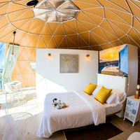 Tente dôme de luxe de 6 m avec salle de bain pour hôtel de glamping - Maison igloo de style safari