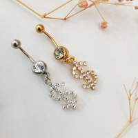 Beliebte Piercing Bling Kristall Strass Liebe Herz Anhänger Bauchnabel Ringe Sexy Diamant Herzform Herz Nabel Ring