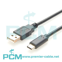 Câble d'extension de montage sur panneau rond à double port, 2-en-1 USB3.1 USB-C USB-A mâle à femelle, câble combiné de montage sur châssis USB-C USB-A