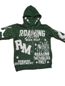 Sudadera con Capucha para Hombre, Estilo Urbano, de Alta Calidad, Ecológica, Transpirable, con Estampado Serigrafiado, Bordado 3D, Cierre de Cremallera, Diseño Desgastado - Product Image 6