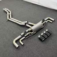 Pour Porsche Cayenne 3.0T, échappement cat-back en titane, embouts en fibre de carbone quadruples, commande électronique à distance, soudure TIG coupée sur le vif.