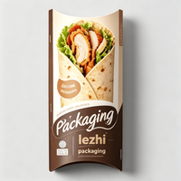 Caja de Embalaje Personalizada para Shawarma con Logotipo Impreso, Caja para Llevar Shawarma con Ventana