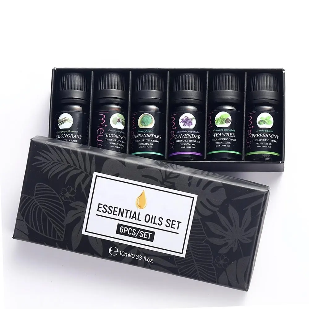 private label 100% pure aromatherapy lemongrass tea tree lemon peppermint eucalyptus lavender essential oil sets