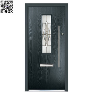 <span class=keywords><strong>Porte</strong></span> extérieure contemporaine imperméable à ouverture latérale, noire, en fibre <span class=keywords><strong>de</strong></span> verre, pleine lumière - Product Image 5