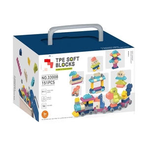 Bloques de construcción grandes de plástico blando, moldes de bloques de construcción de juguete para niños, modelo Montessori, bloques de construcción para bebés, Educación Temprana - Product Image 1
