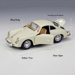 <span class=keywords><strong>Bburago</strong></span> 1/24 Diecast Model Car 1961 356B Coupe modello di <span class=keywords><strong>auto</strong></span> in metallo volante anteriore <span class=keywords><strong>auto</strong></span> pressofusa personalizzata - Product Image 2