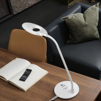 Loupe portable moderne simple avec lampe de bureau LED DC, en ABS, flexible, avec loupe intégrée, lampe de table pour chambre, bureau, salle de lecture