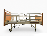 Lit de Soins Gerontologiques en Promotion avec Barrière Pliante Intégrale, 125 Roulettes Silencieuses, Pieds Arrière Réglables – Idéal Maison et Hôpital