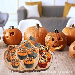 Wooden pumpkin <b>tray</b>, fruit and <b>snack</b> <b>tray</b>, living room dried fruit and nut <b>tray</b>, <b>snack</b> and cheese divider plate - Product Image 1