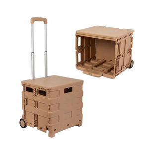 Venta directa de fábrica, carrito de equipaje plegable de 2 ruedas, carrito de almacenamiento de plástico ligero para acampar - Product Image 3