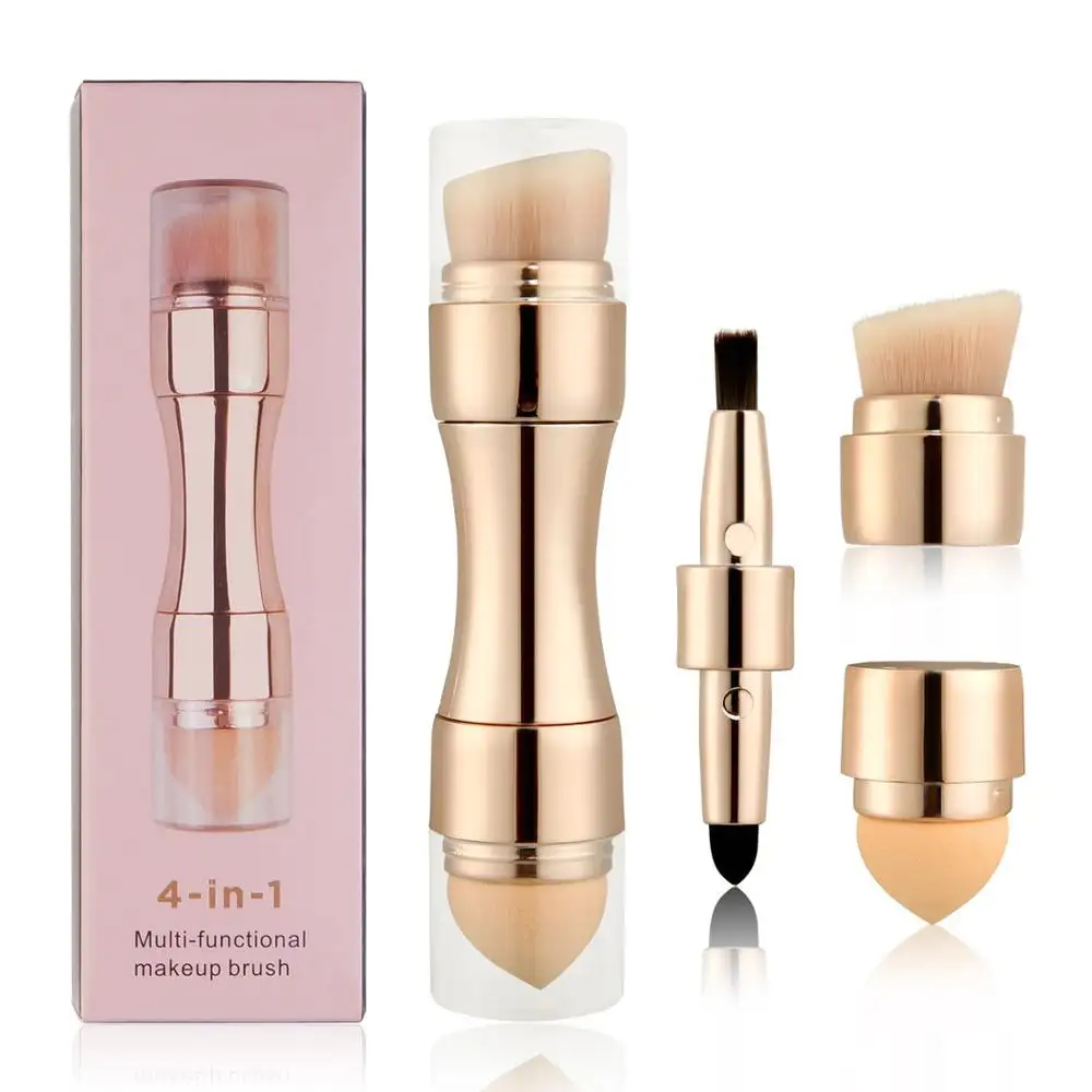 2022 New Style For Travel Double Side Makeup Brushes Retractable 4 in 1 Mini Makeup Brush Set makeup sets