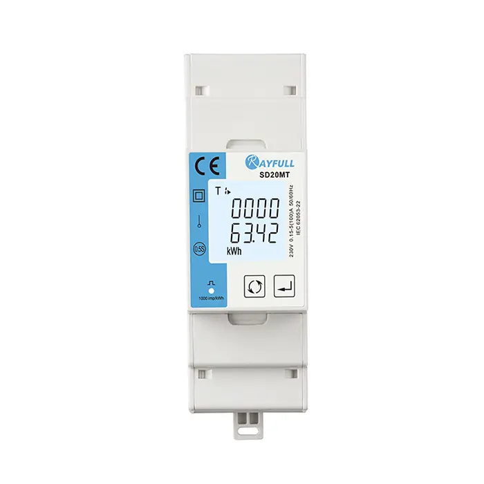 Rayfull SD20MT Monophase DIN Rail consumo di energia RS485 Modbus Meter per sistema di pagamento contatore di utilizzo elettrico