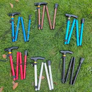 Aluminum Alloy Trekking Poles Folding Telescopic Ultralight Four Section Hiking Walking Sticks Portable Outdoor Use - Product Image 2