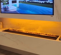 Chimenea Eléctrica 3D Europea de 1000 mm para Interiores, Control por Voz, Llama Simulada, Vapor de Agua Atomizado, Control Remoto Manual