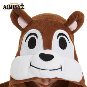 Pigiama Intero Termico Invernale in Pile Polare Taglie Forti da Donna, Morbido e Confortevole, con Stampa Cartone Animato (Chipmunk) - Ideale per l'Ingrosso - Product Image 4