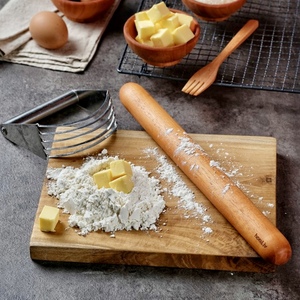 OEM Natural Eco Friendly Hikaru Teak Wood Rolling Pin Sustainable Food <b>Safe</b> No Paint and Varnish Halal Customized Baking <b>Tool</b> - Product Image 4
