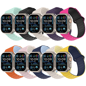Correa Deportiva Magnética de Silicona de 3 Eslabones Inclinados Personalizada, Correa de Repuesto Transpirable para IWatch 11 10 Ultra - Product Image 2