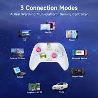 El Mejor Controlador de Juegos EasySMX X15 de 1000 mAh, Inalámbrico de 2.4 GHz/BT/Cableado para PC con Luz RGB y Joysticks Hall