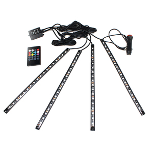 4pcs xe nội thất bầu không khí 18 đèn Led 5050 RGB SMD linh hoạt dải ánh sáng 12V + 24 phím âm nhạc điều khiển từ xa - Product Image 3
