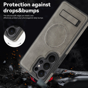 Étui <span class=keywords><strong>de</strong></span> luxe en cuir avec support magnétique pour Samsung Galaxy S26 Ultra S25 S24, <span class=keywords><strong>coque</strong></span> en TPU - Product Image 5