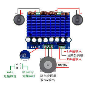 โมดูลเครื่องขยายเสียงสเตอริโอระบบดิจิตอล Class D รุ่น TDA8954TH กำลังขับ 420W*2 ช่องสัญญาณคู่ บอร์ดเครื่องขยายเสียง HIFI รุ่น XH-M252 ใช้ไฟ AC 24V แบบคู่ - Product Image 5