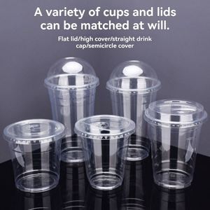 Vasos Desechables Transparentes de Plástico PET con Tapas, Calibre 98, 12/14/16/18/20/24 oz, Logotipo Personalizado para Café Helado, Latte, Jugo - Product Image 3