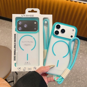 เคสโทรศัพท์แบบด้านเนื้อสัมผัสใสกันกระแทก สำหรับ iPhone 17 16 Pro Max พร้อมสายคล้องมือ - Product Image 3
