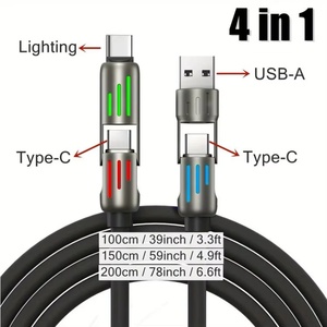 240W Super Fast 5A LED <b>Display</b> USB Charger 4-in-1 Multi-Device Rotating Elbow Type-C Mobile Phone Computer Fast Charger <b>Cable</b> - Product Image 2