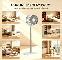 Nouveauté Ventilateur de circulation d'air 3D Turbo à hauteur réglable sur pied 3 vitesses Mode ECO Électrique Télécommande numérique Tactile