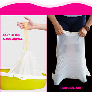 Kantong Pasir Kucing Plastik Desain Baru, Custom, Heavy Duty, Tahan Lama, Berlubang, Dengan Tali Serut dan Strip - Product Image 6