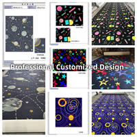 Tapis pour enfants à imprimé étoiles, couleur vive, doux, antidérapant, 100% polyester, cinéma maison, arcade, design personnalisé, fabrication mécanique, ignifuge