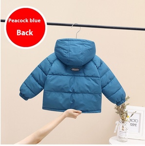 Manteau en coton doublé MAM903 pour garçons et filles, collection automne-hiver, imprimé décontracté, épais et chaud, à simple boutonnage - Product Image 2