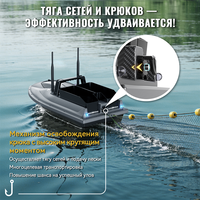 Détecteur de poissons V600 Pro 500m, sonar GPS pour bateau de pêche, lanceur d'appâts, sondeur 4 zones, 200 points GPS, télécommande double puissance