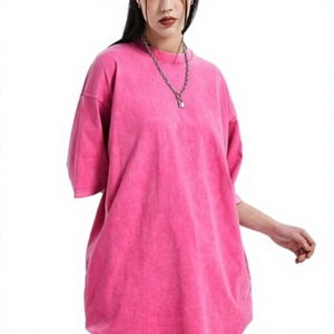 T-shirts surdimensionnés pour femmes, personnalisés OEM, de haute qualité, tendance, effet délavé, col rond, doux, respirants, respectueux de la peau, pour l'été - Product Image 6