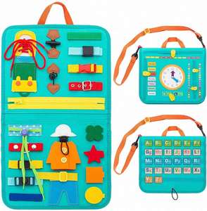 Juguetes Montessori para Niños Pequeños, Tablero de Actividades de Fieltro, Aprendizaje de Habilidades Básicas para Vestirse - Product Image 2
