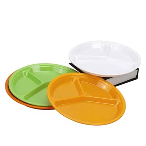 Vente directe d'usine pas cher 100% assiettes divisées en mélamine pour adultes sans BPA plaque de mélamine à 3 compartiments - Product Image 1