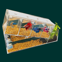 Aquarium Moderne Créatif pour Poissons Betta, en Acrylique, de Bureau, 150 ml, Multi-Compartiments, Zone d'Isolation, Filtre Auto-Circulant, Écologique, Sans…