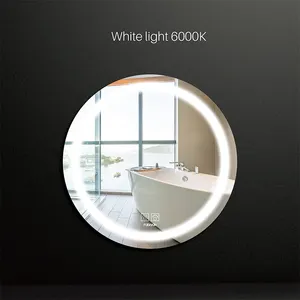 FUDAKIN lampu dinding dipasang di dinding, kaca LED kamar mandi pintar dengan sakelar sentuh