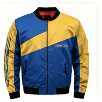 Blouson Bomber Homme Personnalisé Imperméable Coupe-Vent Col V Fermeture Éclair Noir Hiver Streetwear Broderie Lettre Avant Vêtement d'extérieur
