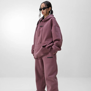 Sweat à capuche unisexe en coton 100% pour femme, tricoté, épais, respirant, 340 grammes, style décontracté, idéal pour l'hiver, prix fabricant bas - Product Image 1