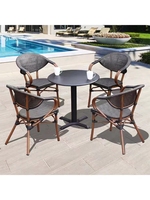 Ensemble de table et chaises de jardin nordique XY, en aluminium, pour extérieur, idéal pour café, restaurant