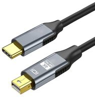Câble USB C vers Mini DP 4K60Hz, adaptateur Type-C vers Mini DP, câble tressé avec coque en aluminium pour moniteur et ordinateur portable