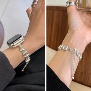 2025 <span class=keywords><strong>Bracelet</strong></span> en métal ondulé dame de luxe pour <span class=keywords><strong>Apple</strong></span> <span class=keywords><strong>Watch</strong></span> 9 8 7 6 5 4 3 <span class=keywords><strong>2</strong></span> 1 <span class=keywords><strong>SE</strong></span> Band 44mm 42mm 45mm 49mm Bandes pour <span class=keywords><strong>Apple</strong></span> <span class=keywords><strong>Watch</strong></span> - Product Image 5