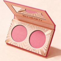 Palette de blush minérale à deux couleurs, imperméable, sans cruauté, végétalienne, haute pigmentation, poudre, logo personnalisé ODM, finition mate