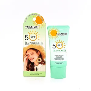 SC003 Großhandel Atmungsaktiv Spf 5 UV Sonnenschutz Sonnencreme Private Label Sonnenschutz Hautpflege Bio Erfrischende Körper Sonnencreme